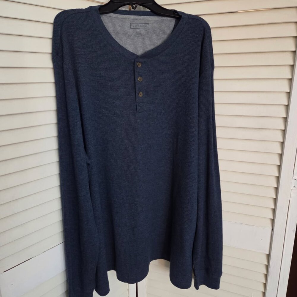 Club Room Men's Blue Thermal Long Sleeve - Brand New!